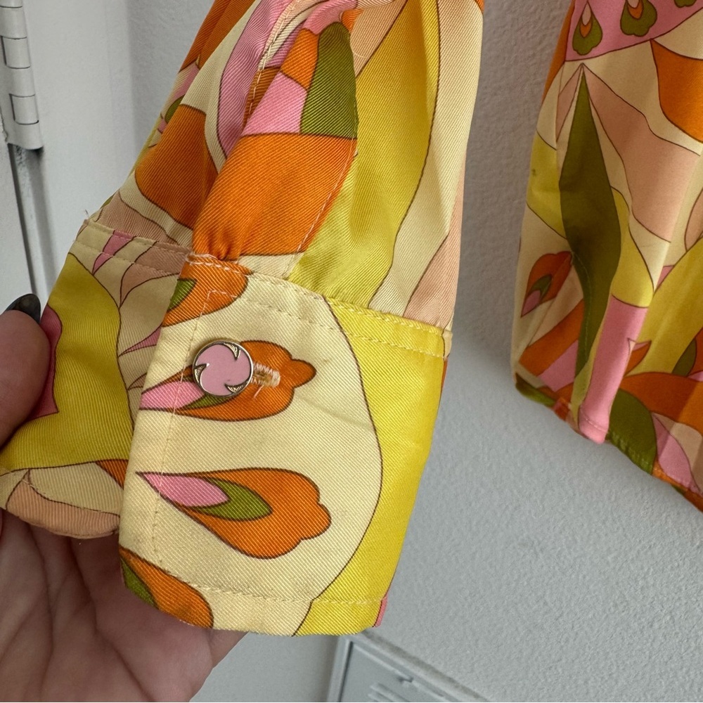 Zara Multicolor Abstract Patterned Button Blouse … - image 6